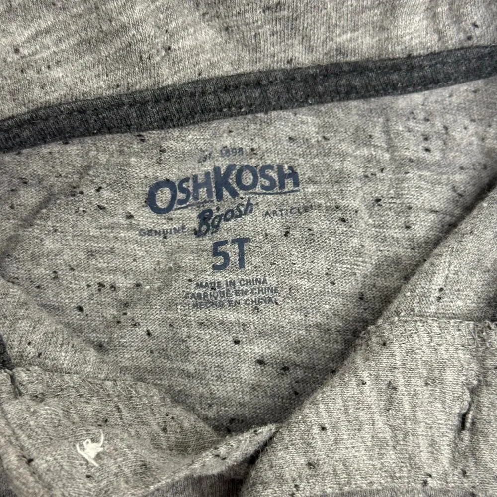OshKosh B’gosh Gray Heathered Short Sleeve Polo Shirt Size 5T